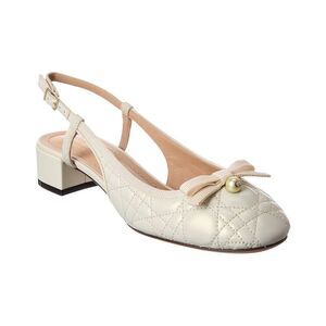 Dior Ballet Quilted Leather Slingback Pump, White